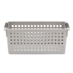 Farmlyn Creek 4 Pack Gray Plastic Storage Baskets Bins With Handles For Shelves, Closet Organizer -Baxton Studio Store GUEST d5dd21e9 419f 48e1 8063 7fa3d60573fa