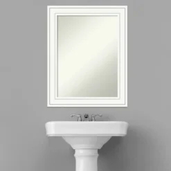 23" X 29" Non-Beveled Craftsman Wood Bathroom Wall Mirror White - Amanti Art 13 23" X 29" Non-Beveled Craftsman Wood Bathroom Wall Mirror White - Amanti Art -Baxton Studio Store GUEST d6268e23 2698 44bc 9c23 55a07887ce8d