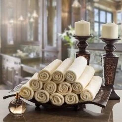 Creative Scents Cotton Velour Set Of 4 Towels - Ivory -Baxton Studio Store GUEST d6737add 57f7 49fa 96e1 b2ff8c22e19c