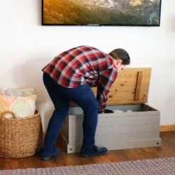 Sunnydaze Decor Sunnydaze Indoor Trunk With Handles - Solid Pine Construction - 39.5" W -Baxton Studio Store GUEST d6e78814 ff65 4a63 b2d5 168ddd756a7c