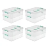 Sterilite Convenient Small Home 2-Tiered Layer Stack Carry Storage Box With Colored Accent Secure Latching Lid, Clear (8 Pack) 2 Sterilite Convenient Small Home 2-Tiered Layer Stack Carry Storage Box With Colored Accent Secure Latching Lid, Clear (8 Pack) -Baxton Studio Store GUEST d700bc90 5ffe 4534 af8a 46542a2a07c7
