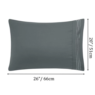 PiccoCasa Soft Breathable With Embroidery Brushed Microfiber Bed Pillowcases With Envelop Closure Set Of 2 6 PiccoCasa Soft Breathable With Embroidery Brushed Microfiber Bed Pillowcases With Envelop Closure Set Of 2 - Image 4