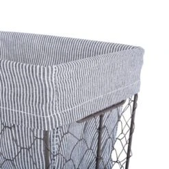 Design Imports Set Of 5 Rustic Bronze Chicken Wire Ticking Stripe Liner Baskets Black/White -Baxton Studio Store GUEST d7d86536 35f4 4551 9991 cdbe081a55fd