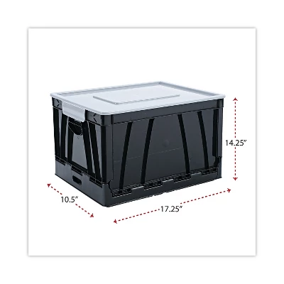 UNIVERSAL Collapsible Crate 17 1/4 X 14 1/4 X 10 1/2 Black/Gray 2/Pack 40010 3 UNIVERSAL Collapsible Crate 17 1/4 X 14 1/4 X 10 1/2 Black/Gray 2/Pack 40010