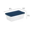 Sterilite Stackable 6 Quart Clear Home Storage Box With Handles And Blue Lid For Efficient, Space Saving Household Storage And Organization (30 Pack) 2 Sterilite Stackable 6 Quart Clear Home Storage Box With Handles And Blue Lid For Efficient, Space Saving Household Storage And Organization (30 Pack) -Baxton Studio Store GUEST d9010358 8860 41af 87d8 f4c953804a6b