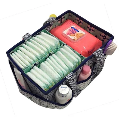 Bacati - Noah Mint/Navy Storage Caddy 5 Bacati - Noah Mint/Navy Storage Caddy - Image 3