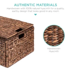 Best Choice Products Set Of 3 Large Multipurpose Hyacinth Storage Baskets W/ Insert Handles, Lid - 21", 20", 18" -Baxton Studio Store GUEST d9a00466 644b 4151 a343 e7fc66a467c3