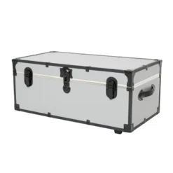 Seward Trunk 30" Paper Line Wheels Black And Alloy -Baxton Studio Store GUEST d9aee3dc 424e 4fcf b856 85344ed47498