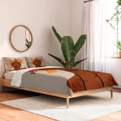 Domonique Brown Crown Comforter Set - Deny Designs