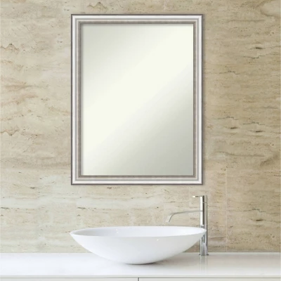 21" X 27" Non-Beveled Salon Silver Narrow Bathroom Wall Mirror - Amanti Art 6 21" X 27" Non-Beveled Salon Silver Narrow Bathroom Wall Mirror - Amanti Art - Image 4