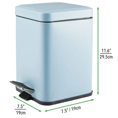 MDesign Small Square Step Trash Can Garbage Bin, Removable Liner, 6L 4 MDesign Small Square Step Trash Can Garbage Bin, Removable Liner, 6L - Image 2