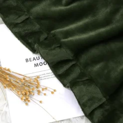 PiccoCasa Flannel Fleece Luxury Sofa With Ruffle Trim Lightweight Plush Microfiber Solid Blanket -Baxton Studio Store GUEST daf639cd e097 4f0a 8ec7 981af2127a0c