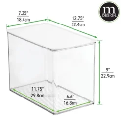 MDesign Storage Bin With Lid For Bathroom, Vanity, 4 Pack -Baxton Studio Store GUEST dbf58572 d341 4bbd aa38 7764ceb124f6