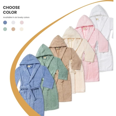 Soft And Warm Cotton Terry Kids' Hooded Bathrobe By Blue Nile Mills 7 Soft And Warm Cotton Terry Kids' Hooded Bathrobe By Blue Nile Mills - Image 5