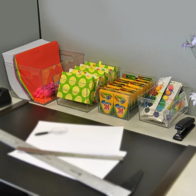 Azar Displays Large Organizer Storage Tote Bin With Handle 11.25"W X 7.5"D X 5"H, 4-Pack 6 Azar Displays Large Organizer Storage Tote Bin With Handle 11.25"W X 7.5"D X 5"H, 4-Pack - Image 4