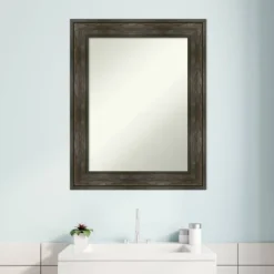 24" X 30" Non-Beveled Rail Rustic Char Bathroom Wall Mirror - Amanti Art 17 24" X 30" Non-Beveled Rail Rustic Char Bathroom Wall Mirror - Amanti Art -Baxton Studio Store GUEST de6beee1 e0ec 41a7 be34 ca56fc5442eb