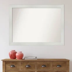 43" X 32" Non-Beveled Mosaic Bathroom Wall Mirror White - Amanti Art -Baxton Studio Store GUEST dec9c01d 8eda 4cdd b173 24dec96bb9a4