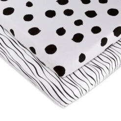 Ely’s & Co. Baby Fitted Sheet 100% Combed Jersey Cotton White Abstract Stripes And Dots Black 2 Pack 12 Ely’s & Co. Baby Fitted Sheet 100% Combed Jersey Cotton White Abstract Stripes And Dots Black 2 Pack -Baxton Studio Store GUEST dee79493 0563 474d a643 7be0e0f83d47