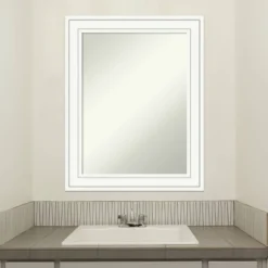 23" X 29" Non-Beveled Craftsman Wood Bathroom Wall Mirror White - Amanti Art 16 23" X 29" Non-Beveled Craftsman Wood Bathroom Wall Mirror White - Amanti Art -Baxton Studio Store GUEST df2281f5 99d4 4bd7 af65 a297c604e022