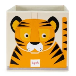 3 Sprouts 13 Inch Square Kids Foldable Fabric Arctic Penguin And Orange Tiger Storage Cube Soft Toy Bins -Baxton Studio Store GUEST e04fd6ac f2db 4dec 8d50 a206f5db9f53