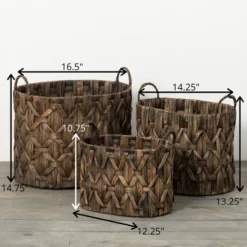 14.75"H Sullivans Dark Brown Woven Basket Set Of 3, Brown 7 14.75"H Sullivans Dark Brown Woven Basket Set Of 3, Brown -Baxton Studio Store GUEST e1152ca3 f26f 4f27 8d1b d696be9bfc1c
