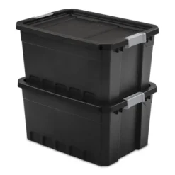 Sterilite Storage System Solution With 19 Gallon Heavy Duty Stackable Storage Box Container Totes With Grey Latching Lid For Home Organization -Baxton Studio Store GUEST e2b42e15 3584 400a aa2c e4744d4c3750