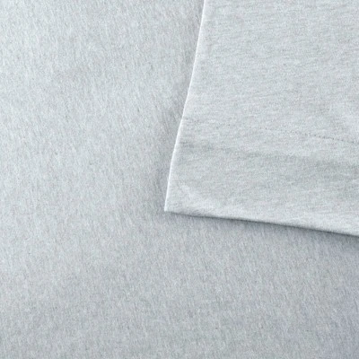 Heathered Cotton Jersey Knit Sheet Set Full Light Gray 4 Heathered Cotton Jersey Knit Sheet Set Full Light Gray - Image 2