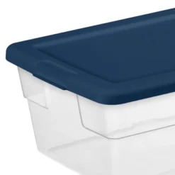 Sterilite Stackable 6 Quart Clear Home Storage Box With Handles And Blue Lid For Efficient, Space Saving Household Storage And Organization (30 Pack) -Baxton Studio Store GUEST e4747329 61a0 47c6 b164 06d139f2535d