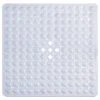 Tranquil Beauty 21" X 21" Clear Square Non-Slip Shower And Bath Mats With Suction Cups Ideal For Kids & Elderly