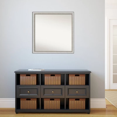 29" X 29" Non-Beveled Salon Silver Narrow Bathroom Wall Mirror - Amanti Art 6 29" X 29" Non-Beveled Salon Silver Narrow Bathroom Wall Mirror - Amanti Art - Image 4