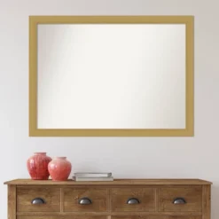 42" X 31" Non-Beveled Grace Bathroom Wall Mirror Brushed Gold - Amanti Art 15 42" X 31" Non-Beveled Grace Bathroom Wall Mirror Brushed Gold - Amanti Art -Baxton Studio Store GUEST e845070f 2856 4146 bcb8 8ee68177a627