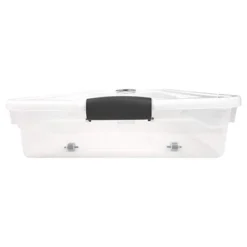 HOMZ 60 Quart Latching Underbed Durable Clear Base Storage Organizer Container Box Tote With Easy Grip Handles And Glide Wheels 11 HOMZ 60 Quart Latching Underbed Durable Clear Base Storage Organizer Container Box Tote With Easy Grip Handles And Glide Wheels -Baxton Studio Store GUEST e8638227 e870 4461 b1bd 38b151684089