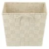 Home Basics Polyester Woven Strap Open Bin, Ivory 2 Home Basics Polyester Woven Strap Open Bin, Ivory -Baxton Studio Store GUEST e970b9c3 8761 4515 b38e 13353126a2e5