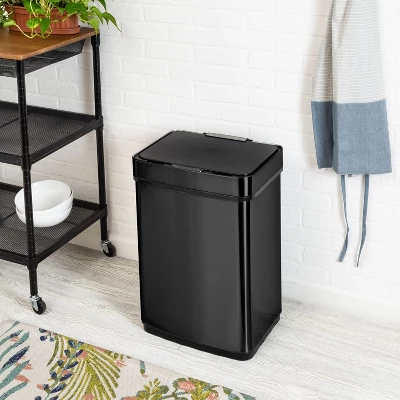 Honey-Can-Do 50L Stainless Steel Sensor Trash Can Black 7 Honey-Can-Do 50L Stainless Steel Sensor Trash Can Black - Image 5