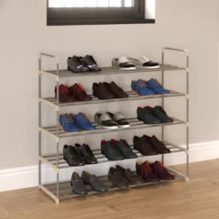 Hastings Home Five-Tier 30-Pair Shoe Storage Rack -Baxton Studio Store GUEST e9c466ac 6132 43c4 9057 0ff4097e67d9