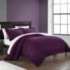 Chic Home Jazmine 7 Piece Comforter Set Embossed Embroidered Quilted Geometric Vine Pattern - Sheets Pillowcases Shams Included Plum