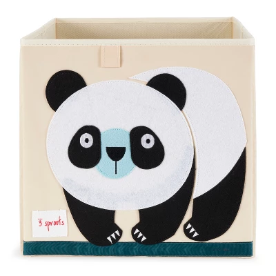 3 Sprouts Large 13 Inch Square Children's Foldable Fabric Storage Cube Organizer Box Soft Toy Bin 2 Piece Bundle With Blue Cat, Panda Bear Designs 6 3 Sprouts Large 13 Inch Square Children's Foldable Fabric Storage Cube Organizer Box Soft Toy Bin 2 Piece Bundle With Blue Cat, Panda Bear Designs - Image 4