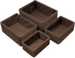Sorbus Woven Storage Basket - 4-Piece Set 12 Sorbus Woven Storage Basket - 4-Piece Set -Baxton Studio Store GUEST eb20c347 d820 40d7 8d23 a2ac6d352d6b