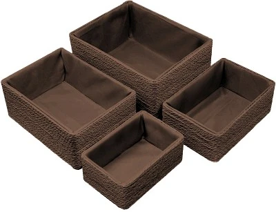 Sorbus Woven Storage Basket - 4-Piece Set 7 Sorbus Woven Storage Basket - 4-Piece Set - Image 5