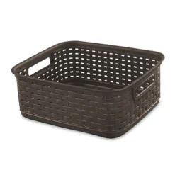 Sterilite Decorative Wicker-Style Short Weave Basket, Espresso (18 Pack) -Baxton Studio Store GUEST eb5cc1b3 e4b8 4ace 9420 075f437a4b16