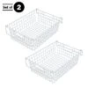Set Of 2 Storage Bins - Basket Set For Toy, Kitchen, Closet, And Bathroom Storage - Large Shelf Organizers With Handles By Home-Complete (White) 1 Set Of 2 Storage Bins - Basket Set For Toy, Kitchen, Closet, And Bathroom Storage - Large Shelf Organizers With Handles By Home-Complete (White) -Baxton Studio Store GUEST ec67bd9f 7629 455c 8dec eae2e5fc084e