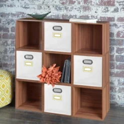 Niche Cubo 4pk Foldable Fabric Storage Bin With Label Holder White -Baxton Studio Store GUEST eceec55b cc65 442b 807d fb8493bb7261