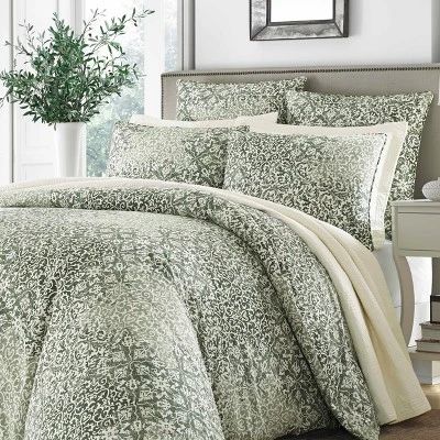 Green Abingdon Duvet Cover Set - Stone Cottage 5 Green Abingdon Duvet Cover Set - Stone Cottage - Image 3