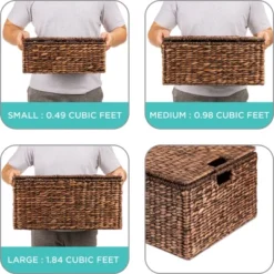 Best Choice Products Set Of 3 Large Multipurpose Hyacinth Storage Baskets W/ Insert Handles, Lid - 21", 20", 18" -Baxton Studio Store GUEST ee3caf2c 67b5 45f5 b252 8f1ec537be26