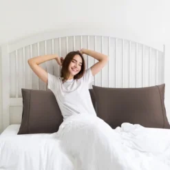 PiccoCasa Soft Cotton Zipper Closure Hotel Bedroom Pillowcases Set Of 2