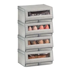 MDesign Stackable Fabric Closet Storage Shoe Box - Large -Baxton Studio Store GUEST efe88b41 7493 41f8 bb75 c8abf5fd6540