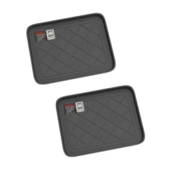 All Weather Boot Tray - Small Water-Resistant Plastic Utility Shoe Mat For Indoor And Outdoor Use In All Seasons By Stalwart (Set Of Two, Dark Grey) -Baxton Studio Store GUEST f0597e7a 0e1c 4f3d 9e93 4d9cb59ce1ea
