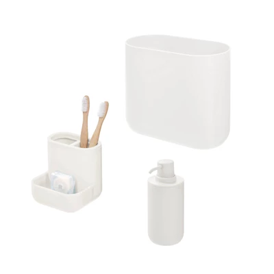 3pc Cade Bath Accessories Set Coconut - IDESIGN 4 3pc Cade Bath Accessories Set Coconut - IDESIGN - Image 2