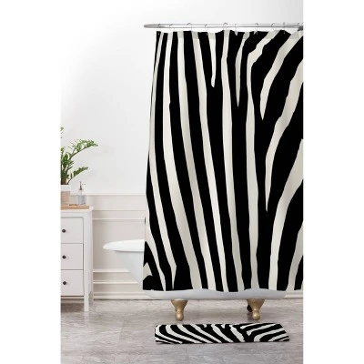 Natalie Baca Zebra Striped Memory Foam Bath Mat Black/White - Deny Designs 4 Natalie Baca Zebra Striped Memory Foam Bath Mat Black/White - Deny Designs - Image 2