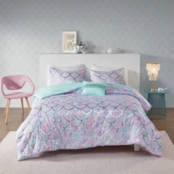 Daphne Metallic Printed Reversible Comforter Set -Baxton Studio Store GUEST f2a0f439 42c4 41b8 b997 1f1d7f2bf1ab
